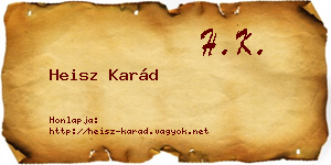Heisz Karád névjegykártya