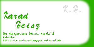 karad heisz business card
